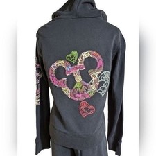 Disney Mickey Mouse Embroidered Patchwork Zip Hoodie and Sweatpants 2 Piece Set