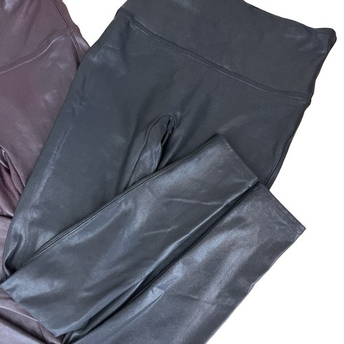 SPANX Kunstleder Leggings Paket 2 schwarz & burgund Damen Medium " - Bild 3 von 9