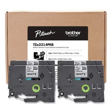 Brother P-touch TZe-231 Laminated Label Maker Tape 1/2" x 26-2/10' 4 PACK