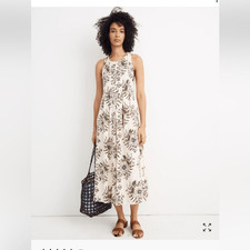 Madewell T-Back Midi Dress in Painted Blooms Size 2