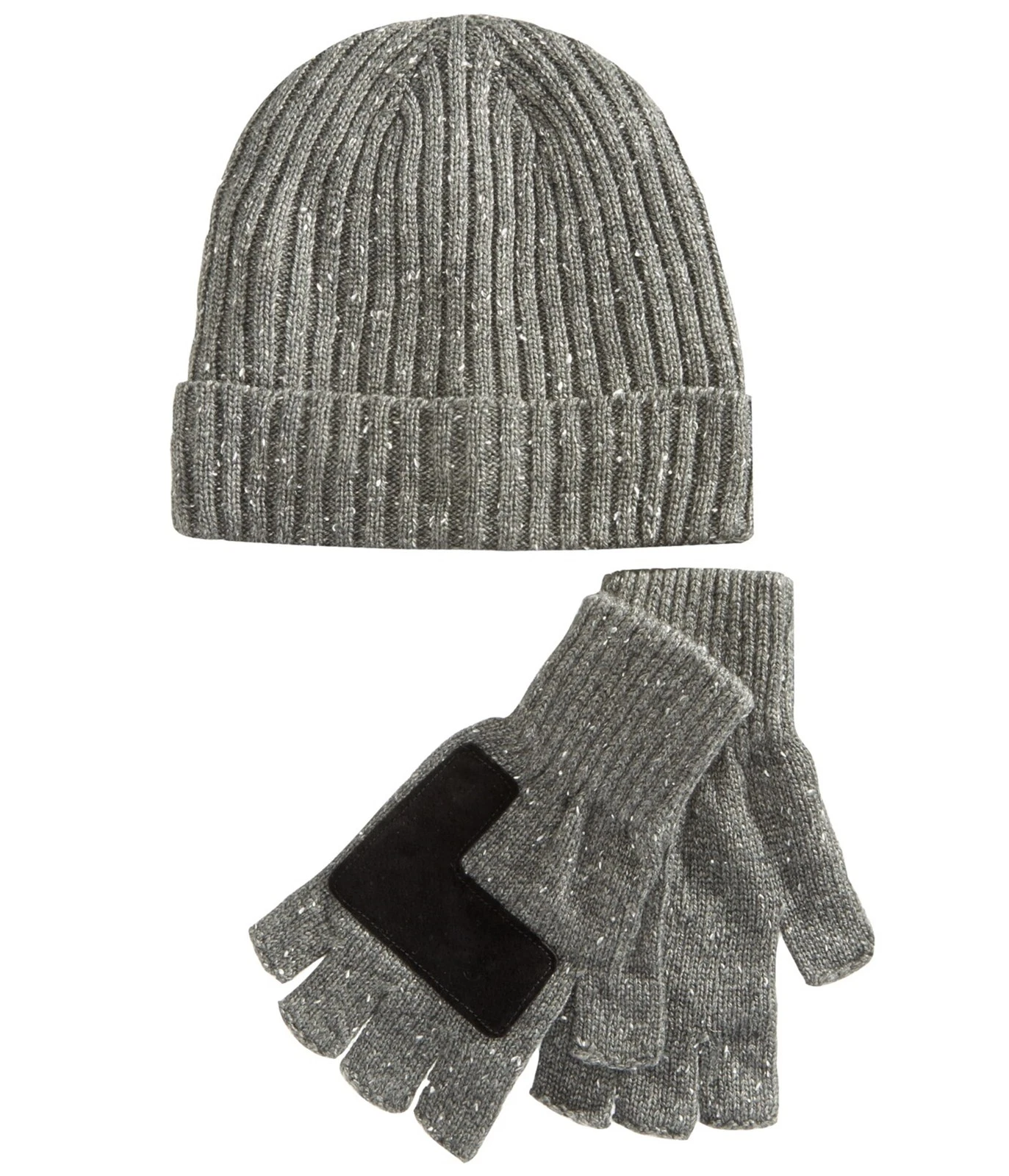 Ryan Seacrest Mens Donegal Beanie Gloves, Grey, One Size