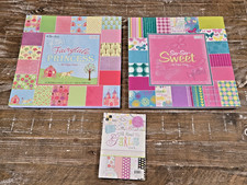 Lot 3 Girl Scrapbook Page Packs   120 12x12  72 4.5x6.5   Paper Studio NEW