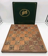 ITALFAMA Chess Set Wooden 16" Board With Metal Pieces ITALY  3" King