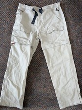 The NorthFace Mens L Convertible Hiking Cargo Pants Tan Khaki Zip Off(88)