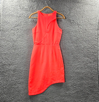 Vintage Cooper St Pencil Dress Size 8 OrangeTextured  Sleeveless Asymmetric