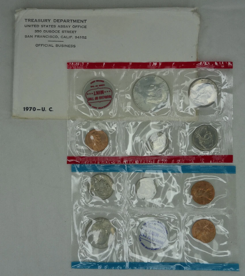 1970-1979 Lot of 10 US Mint P & D Sets Decade 118 Coins Original Mint Envelopes - Image 2 of 4