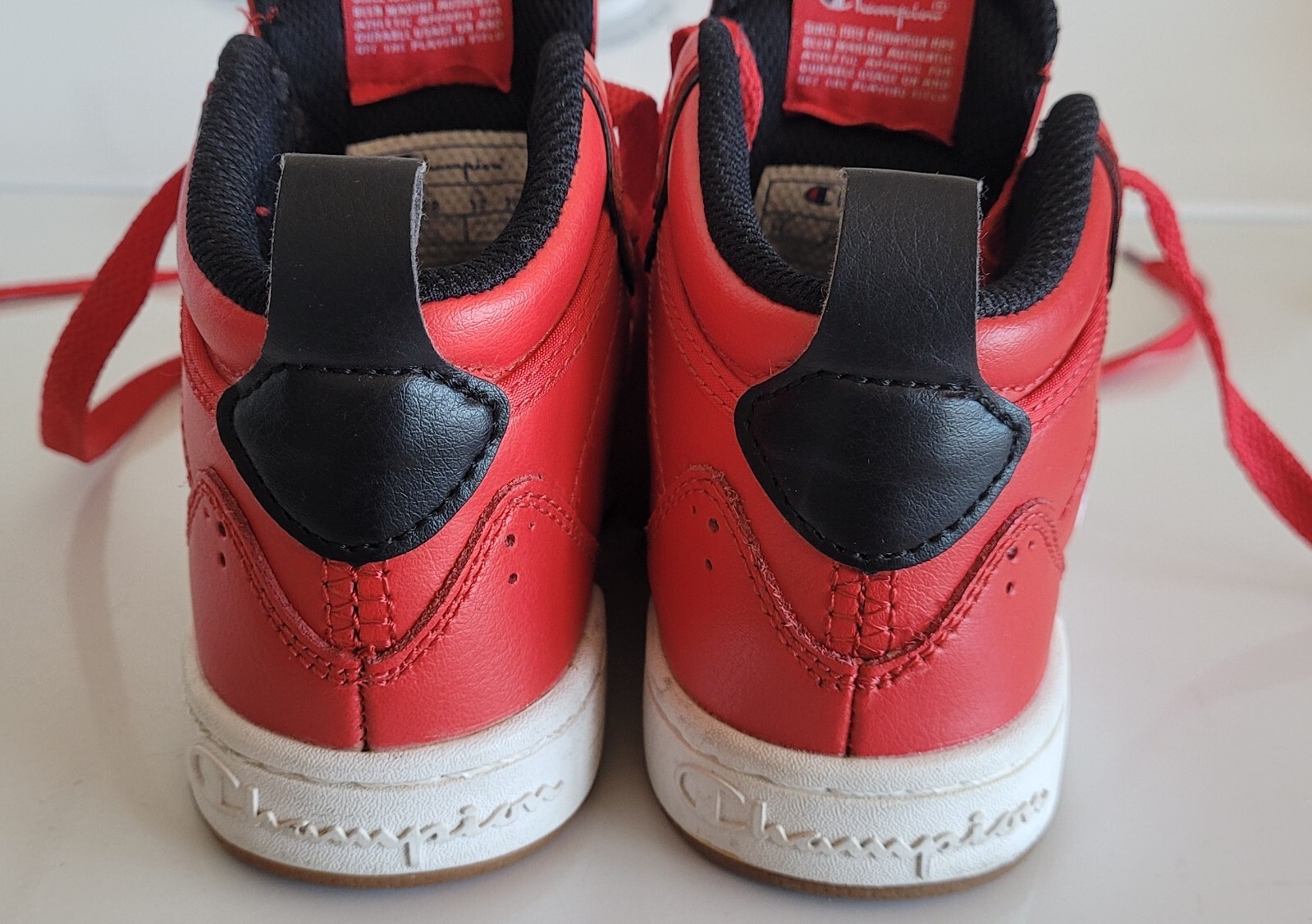 Boys Toddler Champion Court Red Hi Top Sneakers Size 11 Rare Basketball image 4