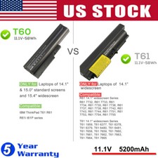 T60 T61 Battery for Lenovo Thinkpad T61p R61 R61i T500 R500 SL500 SL300 42T4504