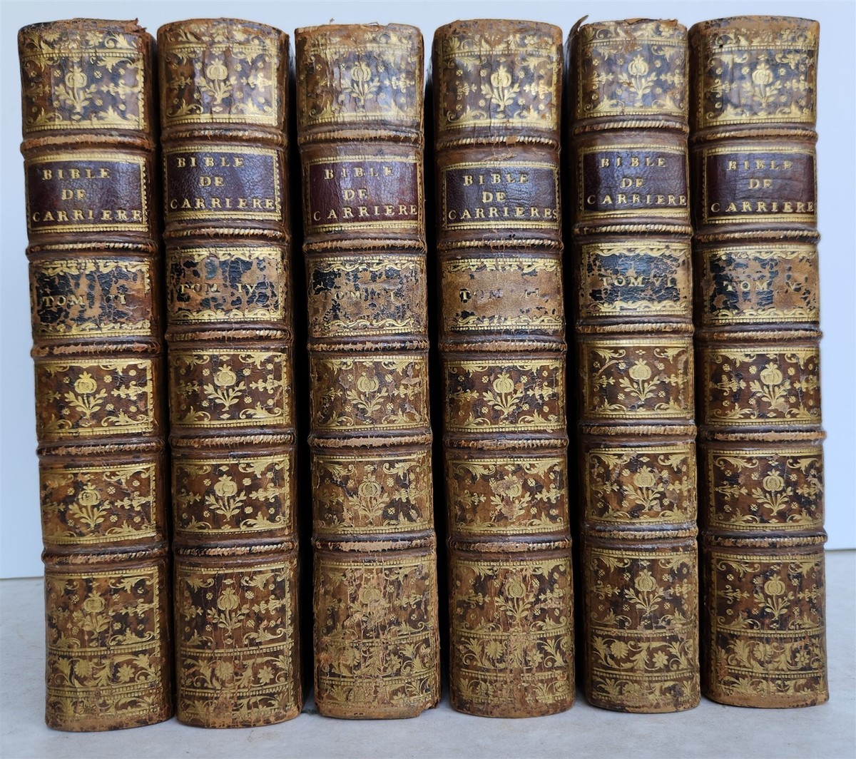 1750 BIBLE in FRENCH 6 VOLUMES antique ILLUSTRATED w/ 3 MAPS | eBay