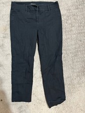 Ann Taylor Pants Women Size 4 Black Devin Fit Mid Rise Stretch Chino Ankle Crop