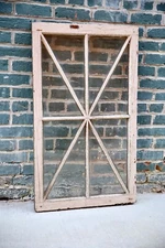 Vintage Antique Queen Anne Victorian Window Sash Chippy Paint wood Architectural