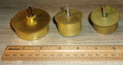 Lot of 3 Clock Mainspring Brass Barrels with Springs | eBay