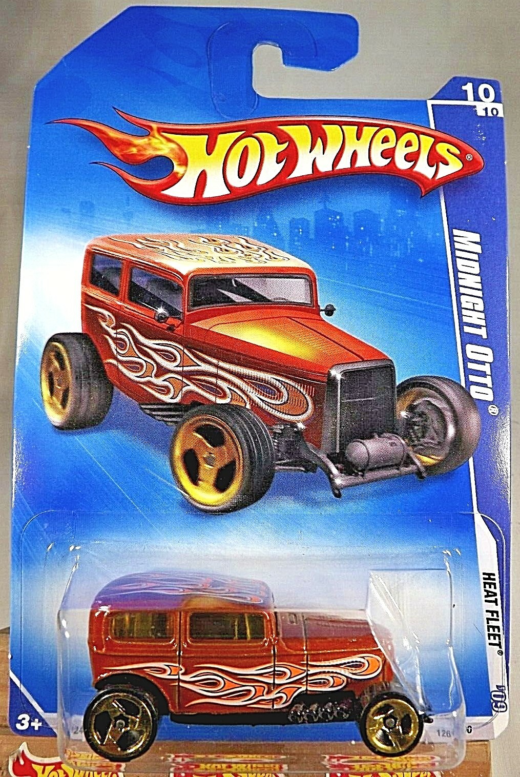 2009 Hot Wheels #126 Heat Fleet 10/10 MIDNIGHT OTTO Burnt Orange w/Gold 3 Spoke