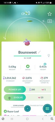 Pokemon Go Shiny Bounsweet ( Stage 1 )
