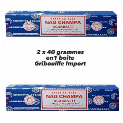 Encens Nag Champa 80 gr Naturel Meditation Concentration Inde Original satya
