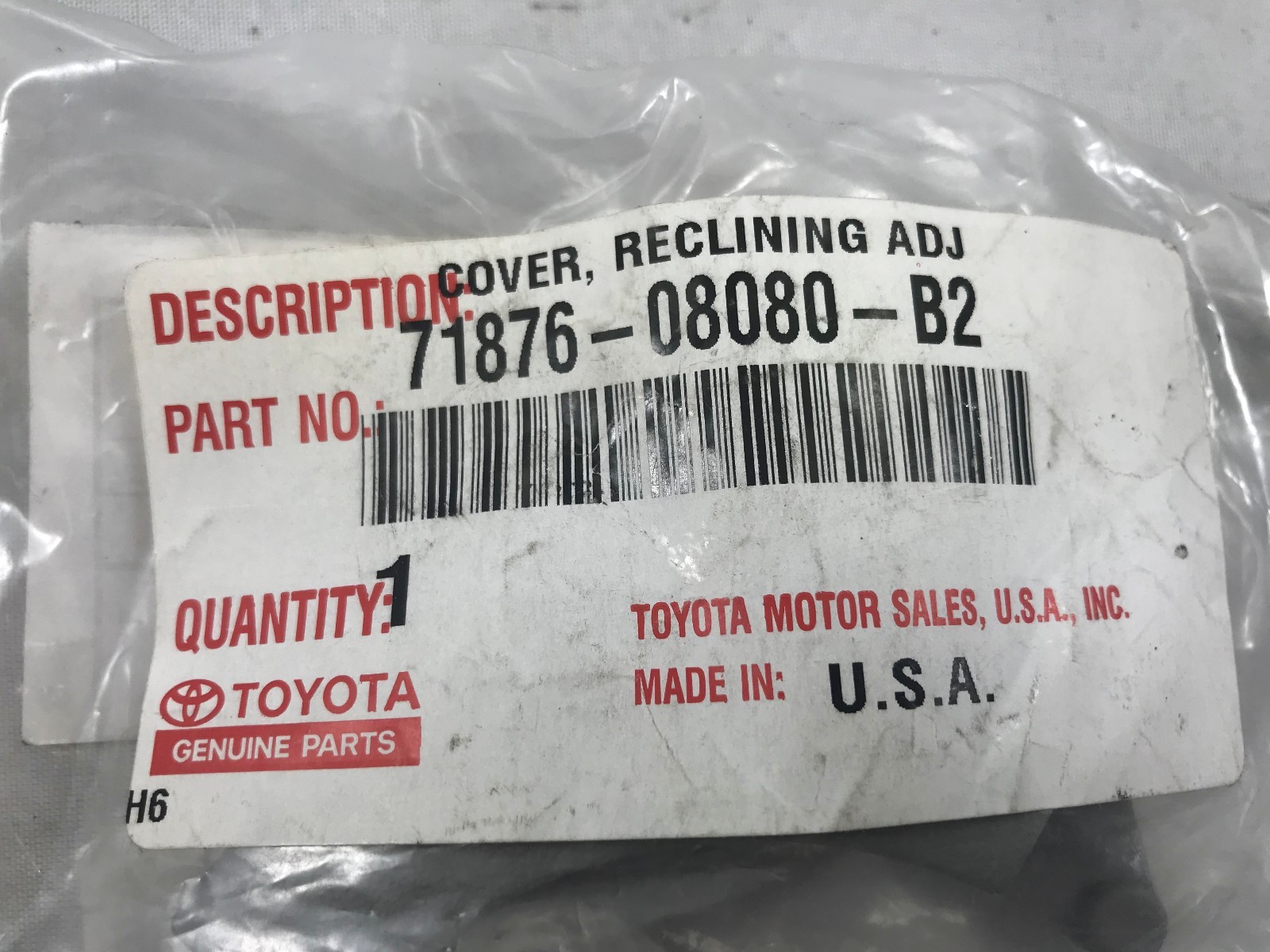 Toyota OEM 2014-2018 Sienna Seat Reclining Cover 71876-08080-B2 Factory ...