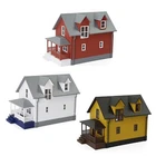 3 Units N Scale 1:160 Pre-built Model Village Houses Buildings Kit Architectural