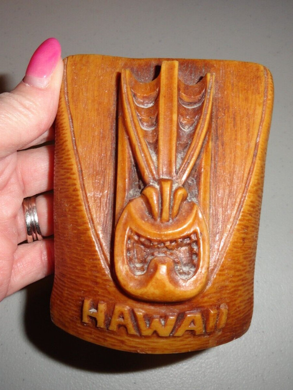 Vintage Lono Tiki Napkin Holder Cocojoes Hawaii Hapa Wood