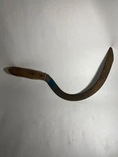 Vintage Hand Sickle Scythe 16 Inches Wooden Handle Vermont Farm Find