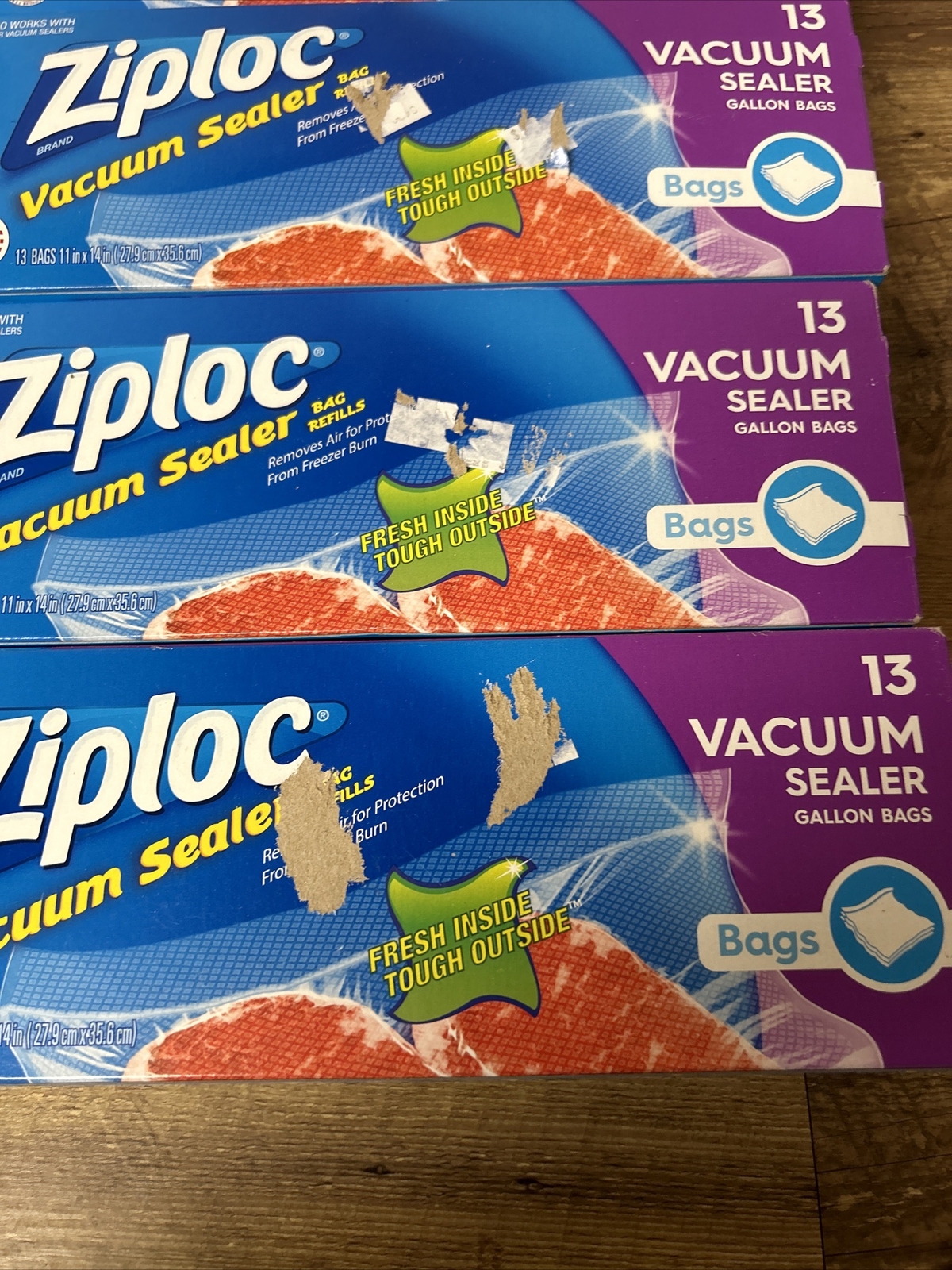 Ziploc Vacuum Bag Refills Gallon Size Freezer 13 Bags Per Box Brand New