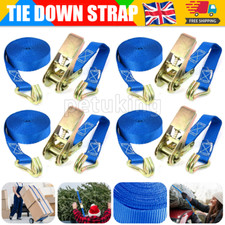 4X Ratchet Straps Tie Down 25mm 5 Meters 800KG Claw Lorry Lashing Handy Straps