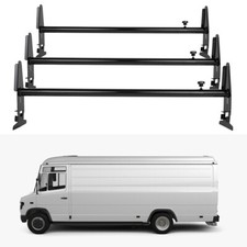 Ladder Rack 43.4-77 3 Bar Van Carrier For Ford E-150 Chevy Express Gmc Savana