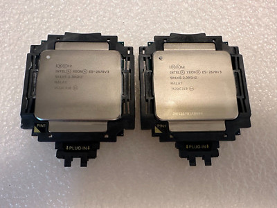 Lot (2) Intel Xeon E5-2670 V3 2.30GHz 12-Core 30MB Processor SR1XS 120W