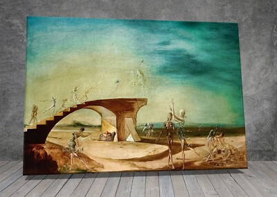 Salvador Dali Die zerbrochene Brücke und der Traum LEINWAND GEMÄLDE KUNSTDRUCK 1816