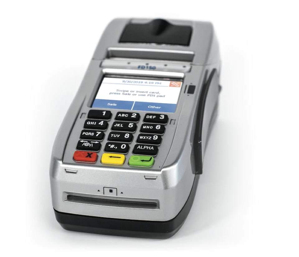 Máquina de tarjetas de crédito First Data FD150 EMV NFC (Dial/IP) *DESBLOQUEADO* Foto 2 de 4