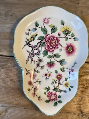Alte Foley James Kent Chinesische Rose Tennisplatte. Schmuckstück Nuss Bonboniere B