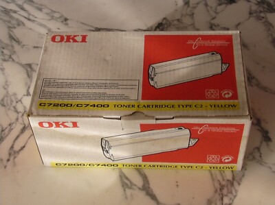 Original Oki Typ C2 gelbe Tonerkassette - C7200 C7400 versiegelt mit Karton