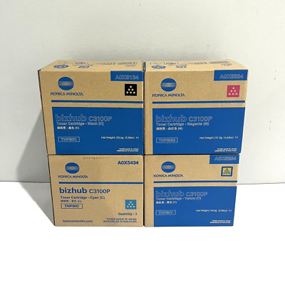 Konica Minolta TNP50 Toner Cartridge Set Yellow Magenta Cyan Black bizhub C3100
