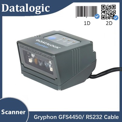 Datalogic Gryphon GFS4450 Fixed Mount 1D 2D Barcode Scanner Reader w/RS232 Cable
