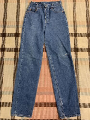 Vtg Levi’s 701 Students 501 Button Fly Blue Denim Jeans Meas. 26x32 USA!!! 6465 - Picture 1 of 10