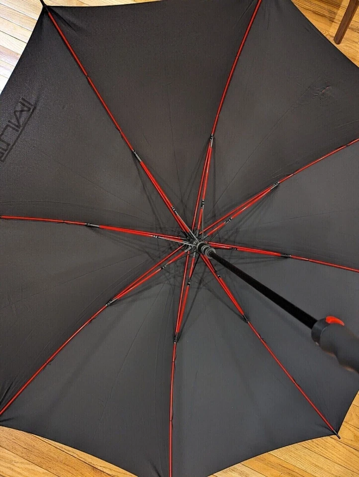 Paraguas grande de golf Tumi negro y rojo con logotipo NUEVO Foto 4 de 4
