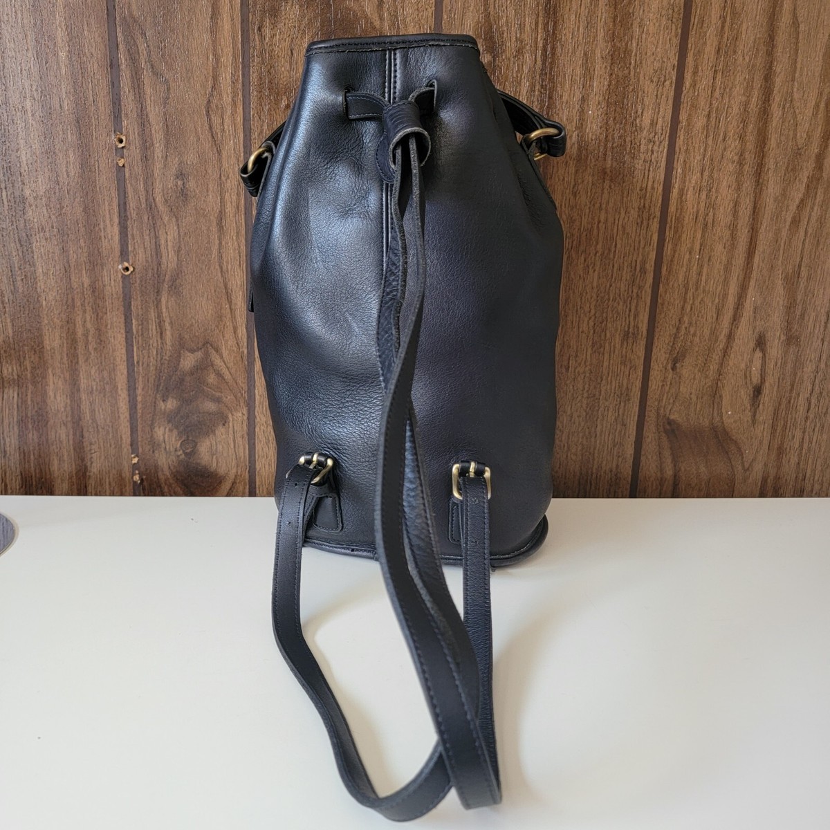 Vintage COACH Black Leather Sling Daypack Backpack 9992 | eBay