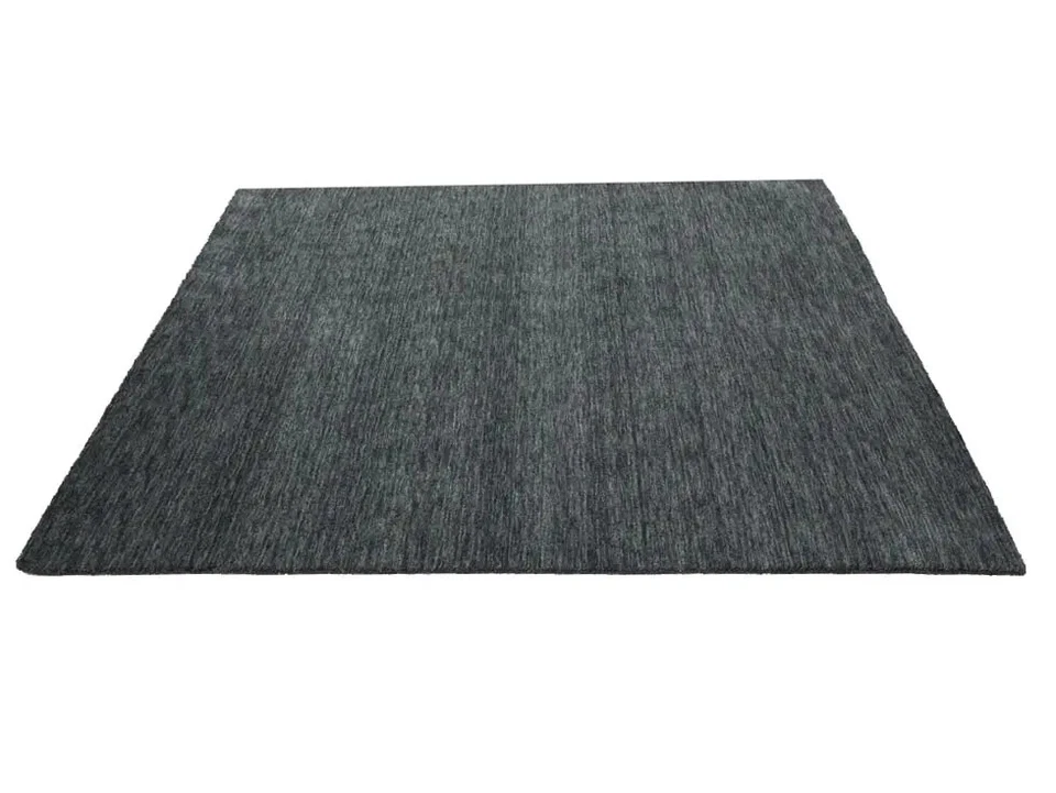 Solid Charcoal Hand-Loomed 6X6 Gabbeh Wool Square Rug Oriental Home Decor - Image 4 of 4