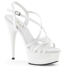 6" White Strappy High Heels Mens Drag Queen Crossdresser Shoes Womans size 13 14