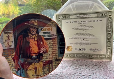 Franklin Mint John Wayne Teller von Robert Tanenbaum - amerikanische Legende, Echtheitszertifikat