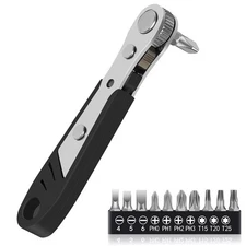 EAMIFARU 10-In-1 Angled Ratchet Screwdriver Set，90 Degree Right Angle, Angled...