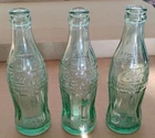 Lot of 3 Vintage 6oz Coca-Cola Bottles Pat. D-105529 Keokuk IA Pensacola FLA