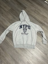 Grey NYPD Hoodie Size XL Pullover Oversized Cozy Fit