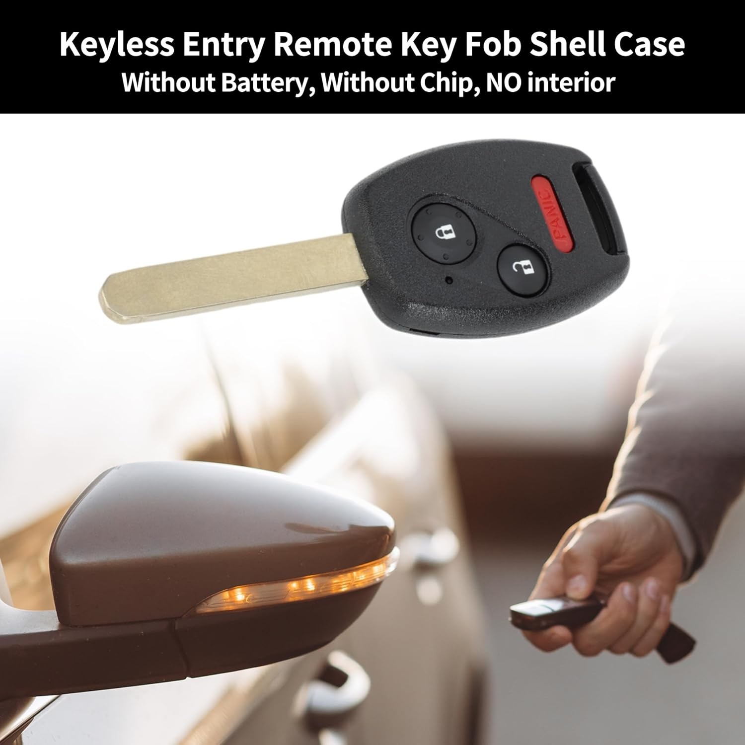 X AUTOHAUX Key Shell Case Keyless Entry Remote Fob Replacement Black 