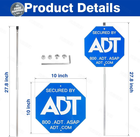 28" ADT Security Signs & 8 Pcs Window Stickers - Heavy Duty Aluminum Yard Sign w
