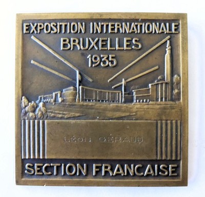 Art Deco Medal by Pierre Turin for the 1935 Brussels Exposition