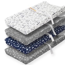 4 Pack Changing Pad Cover for Baby Boys Neutral Unisex Fitted Breathable Baby...