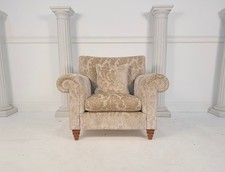Immaculate Duresta Knightsbridge Gold Floral Velvet Scroll Chair - RRP £1,900