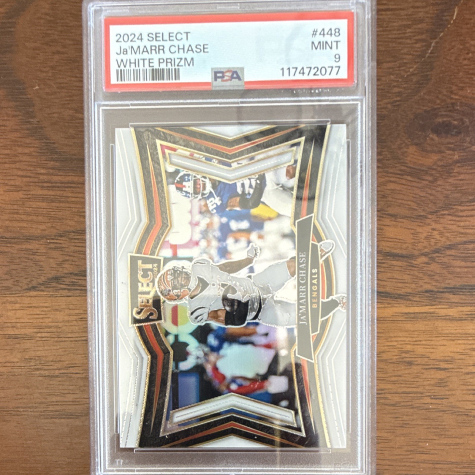 Panini 2024 Select Field Level Ja'Marr Chase #448 White Prizm /35 PSA 9
