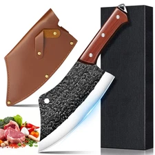 Butcher Knife Stainless Steel Meat Cleaver 7" Professional Chef Kitchen Knife US