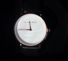 Nine West Felicity Analog Wrist Watch Black Rose Gold New in Box